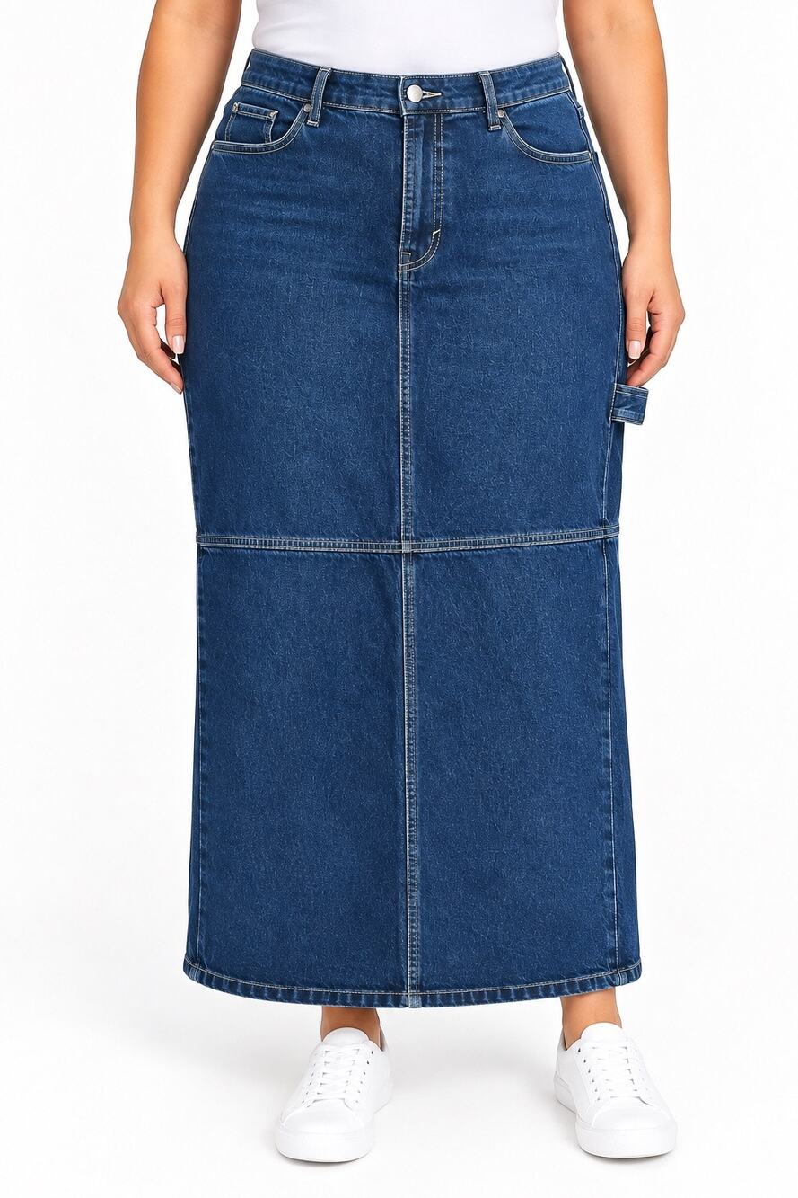 a.n.a High Rise Denim Maxi Skirt – Size 14